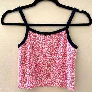 Hot pink girls Leopard tank top size 7-8